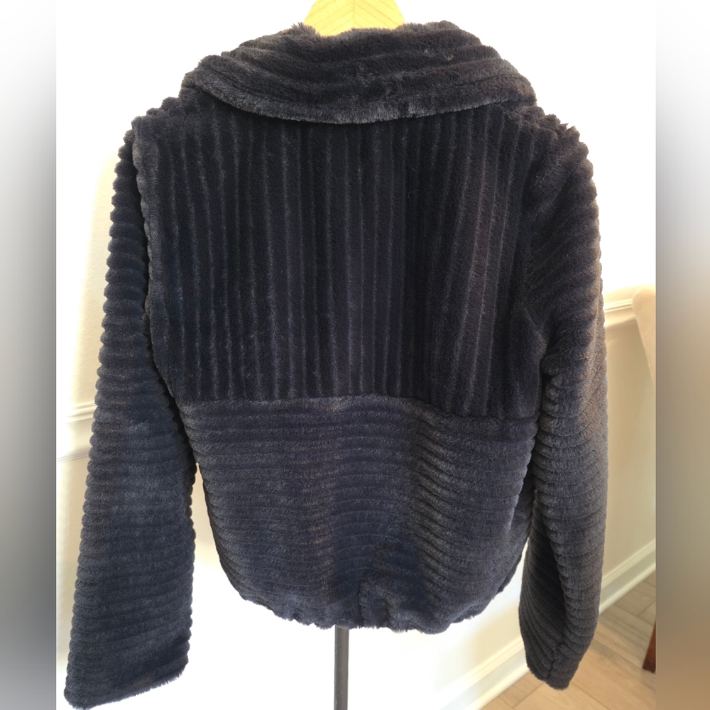 Anthropologie Carbon Natasha Faux Fur Bomber Style Jacket - Picture 5 of 8